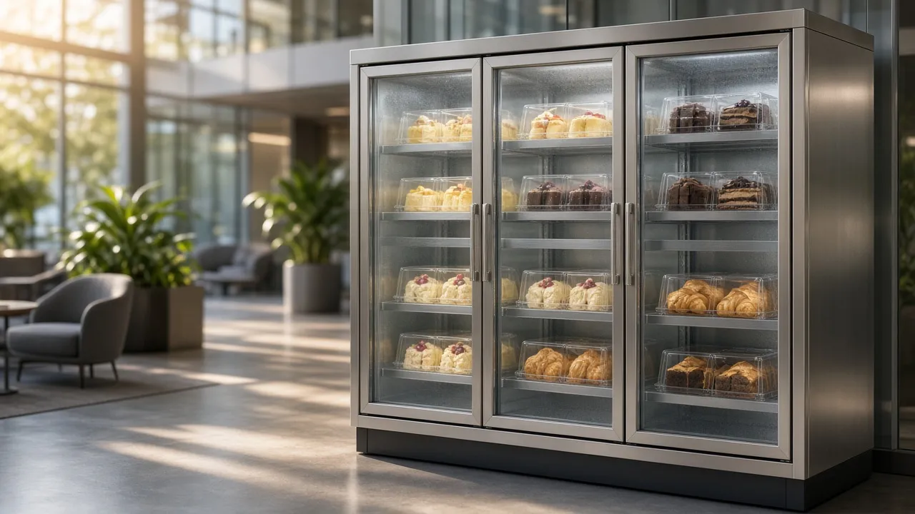 Cake vending machine guide: refrigerated lockers, gentle delivery and 24/7 bakery sales
