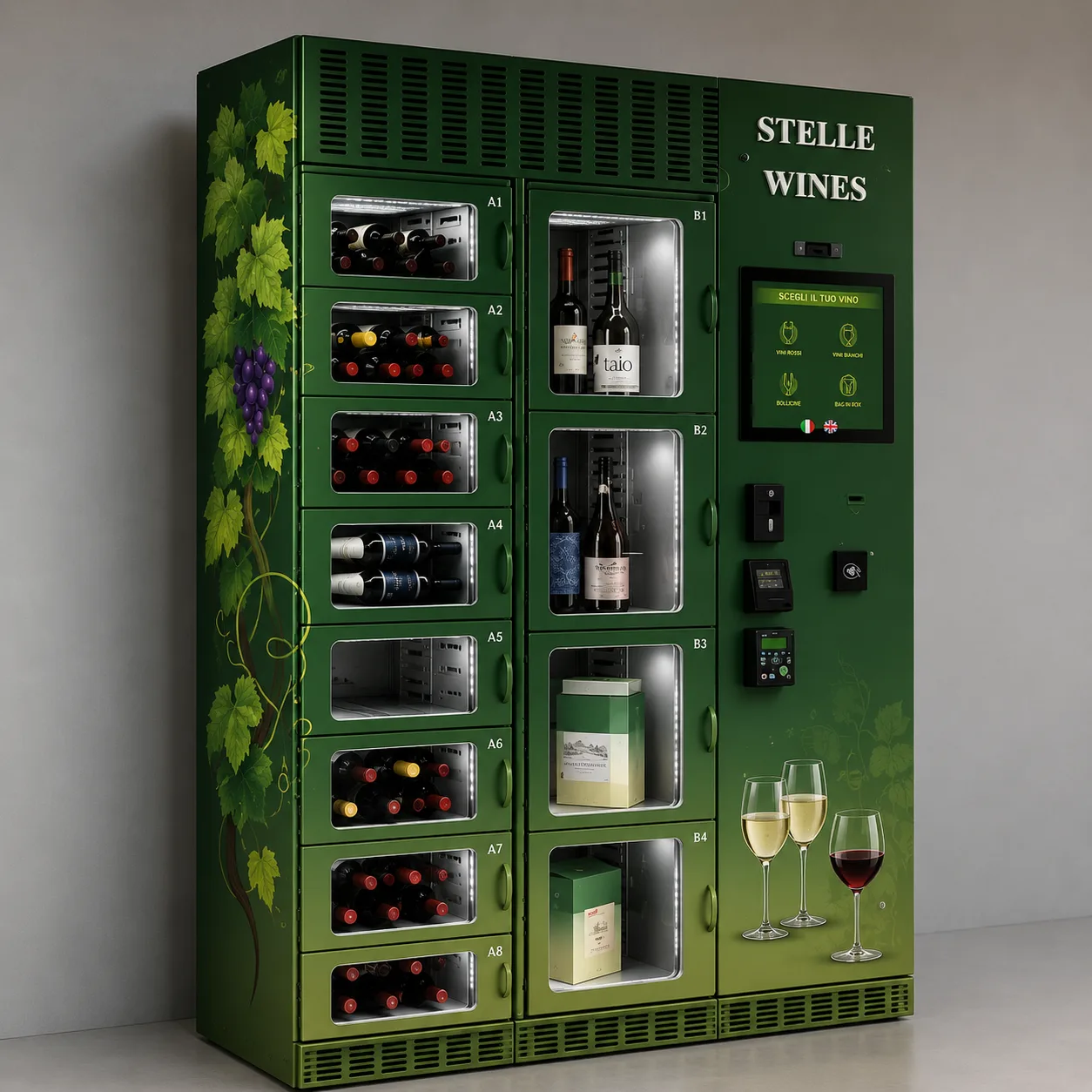 Locker per ritiro vini e prodotti enogastronomici