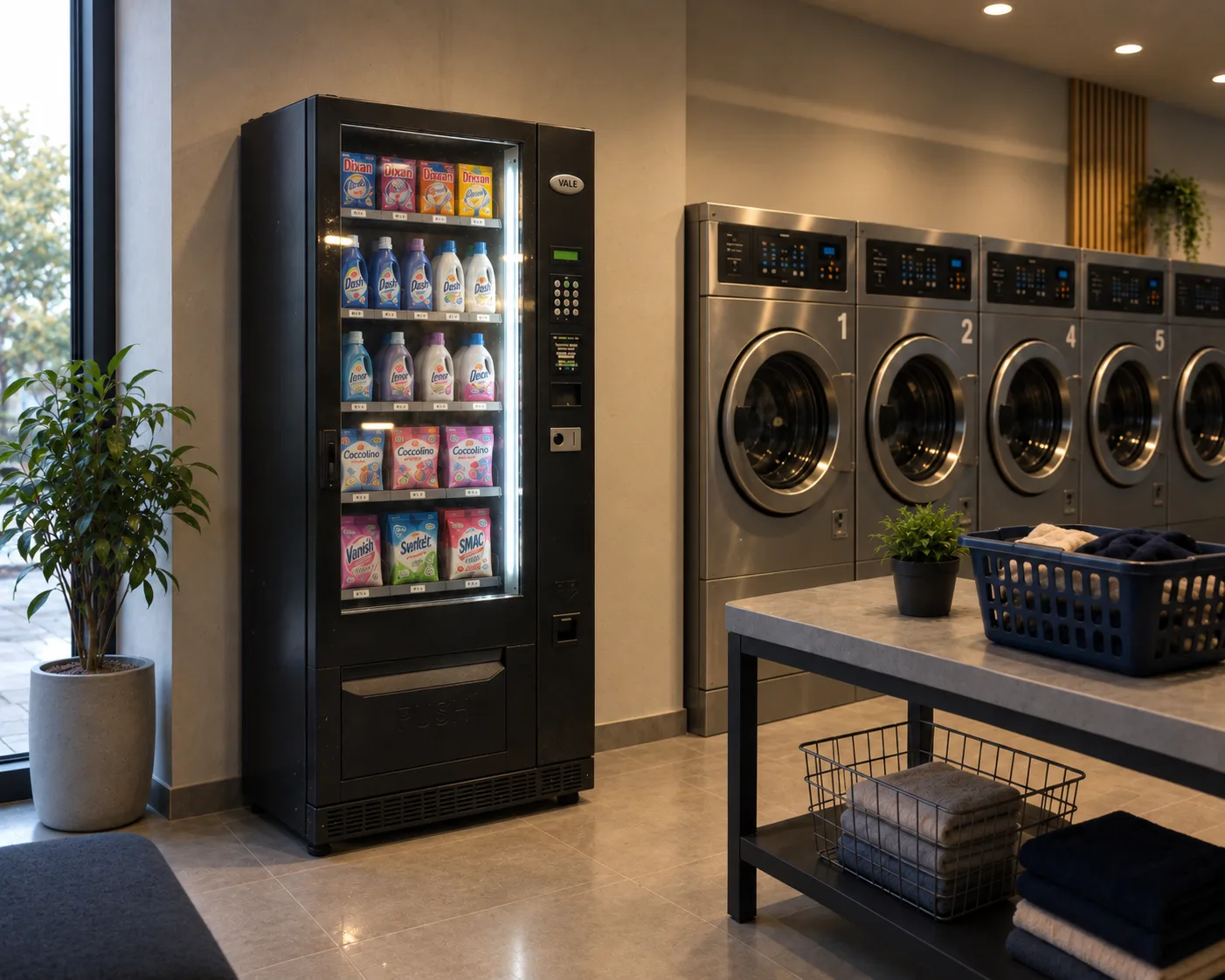 Fornitura distributori automatici per catene multi-sito: lavanderie, hotel e palestre