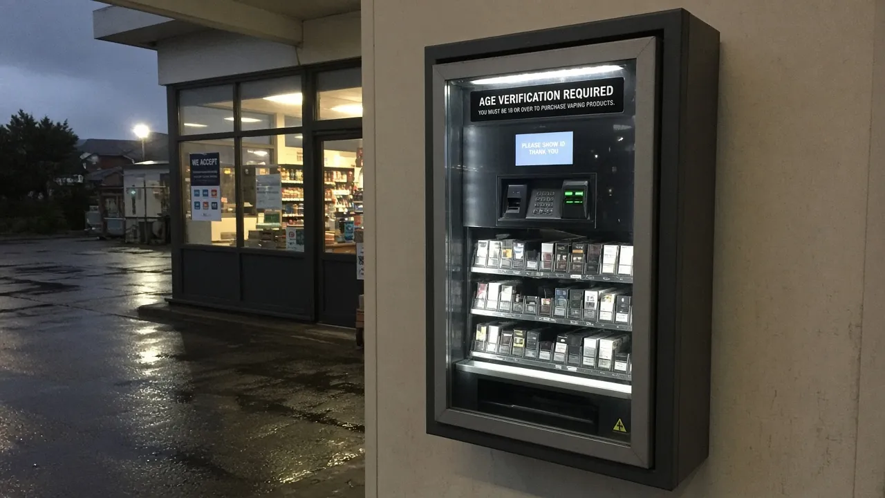 Age-verified e-cigarette vending machine